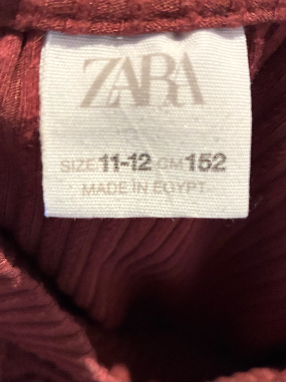 Zara Ribbed Wide-Leg Pants in Deep Rust - Picture 3 of 4